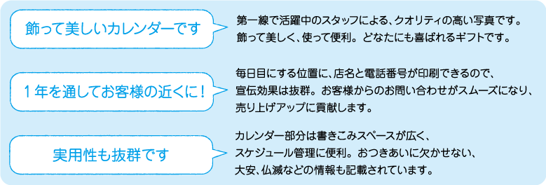 飾って美しいカレンダーです