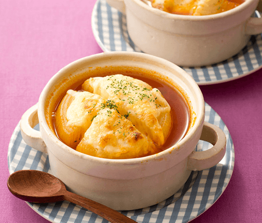 まるごと玉ねぎのオニオングラタンスープ